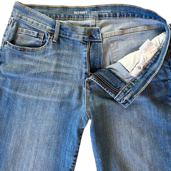 Old Navy Jeans Women's Size 14 LONG Curvy Mid-Rise Medium Wash Stretch - Picture 4 of 8